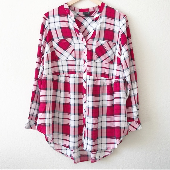 torrid Tops - Torrid plaid challis babydoll tunic